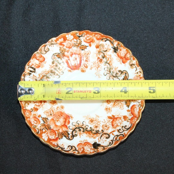 Vintage Victorian Rust Radfords Fenton Bone China Tea Cup #642 and Small Saucer - Picture 10 of 12